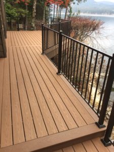 Metal railing and composite Trex decking by Coeur d'Alene's Deck Builder!