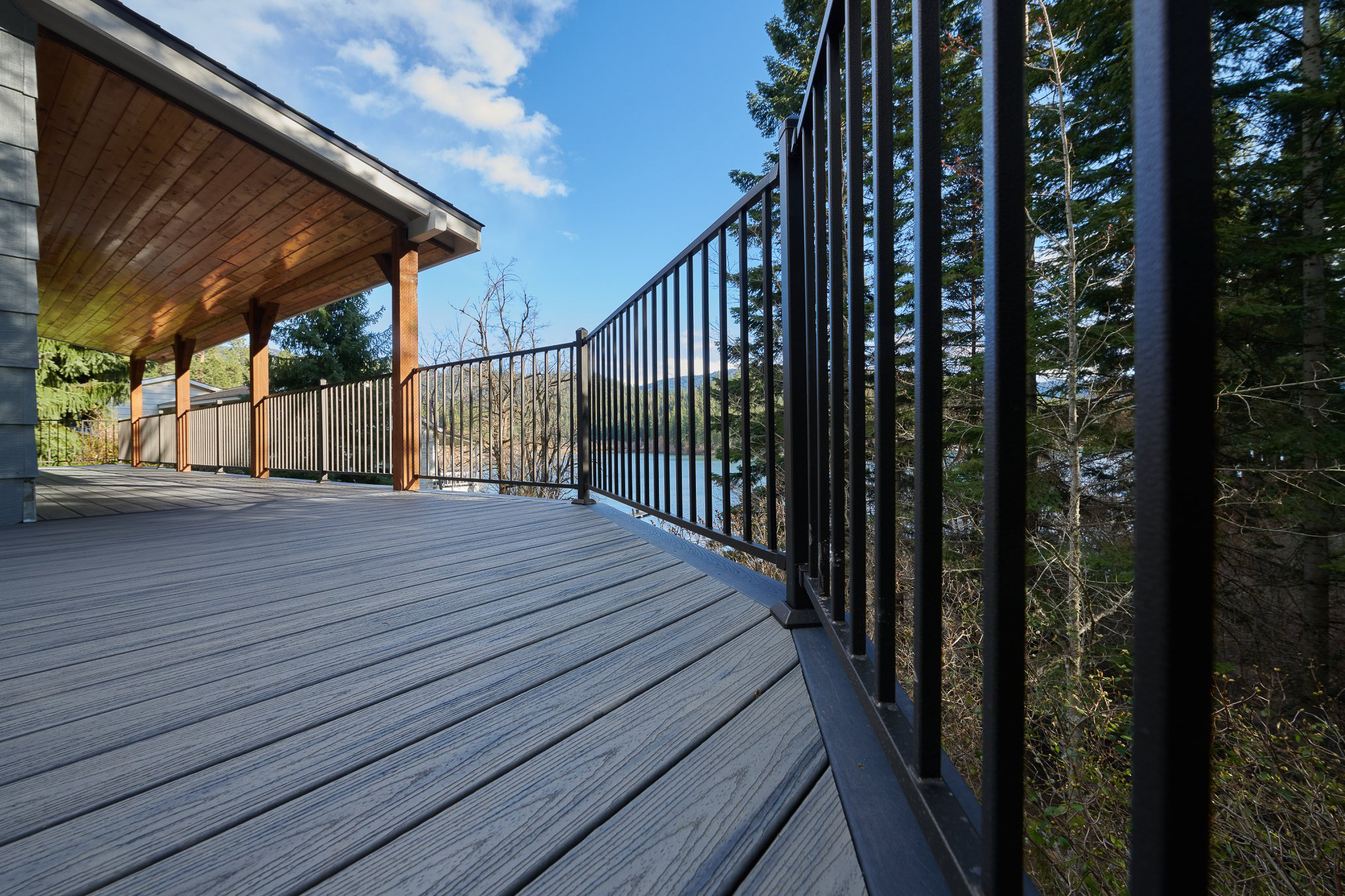 Metal deck railing with lakeview